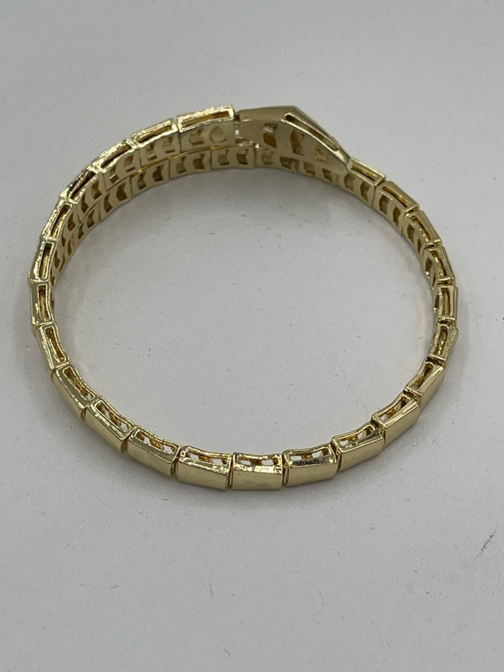 4.21.26-26 Gold Tone Crystal Snake 🐍 Themed Wraparound Bracelet - Picture 5 of 6